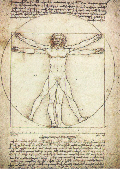 Proportions of Man was one of many studies of the human body by Leonardo da Vinci. His research has influenced robotics designs in the 15th and 20th centuries.